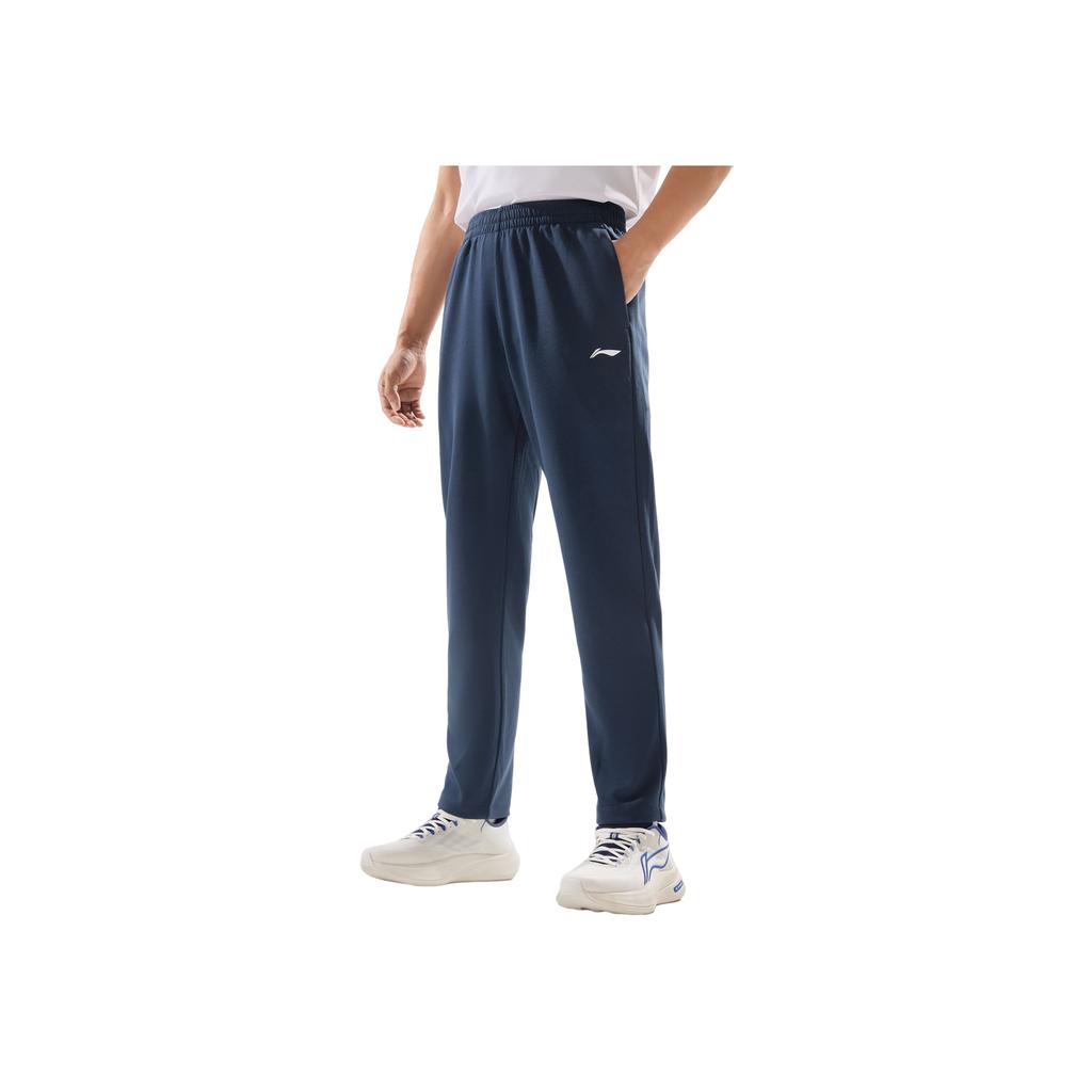 Li Ning Fitness Series Simple Versatile Quick-Dry Straight-Leg Mid-Waist Comfortable Casual Knitted Sports Pants Men Pants AKLV813-1