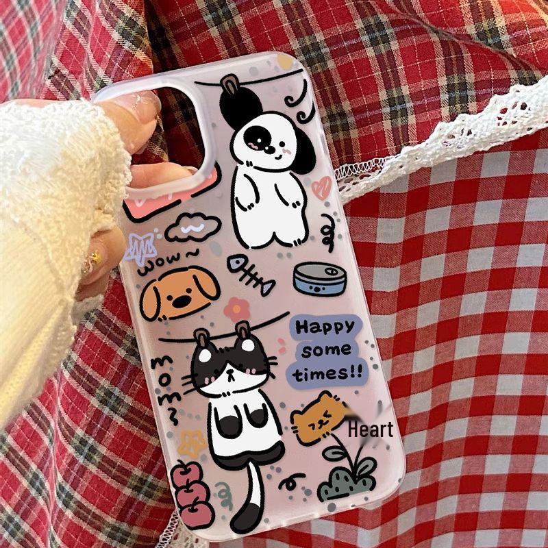 Frosted Cat-Themed iPhone Case for 13/14/15/16/17PROMAX - Fun & Soft Design!