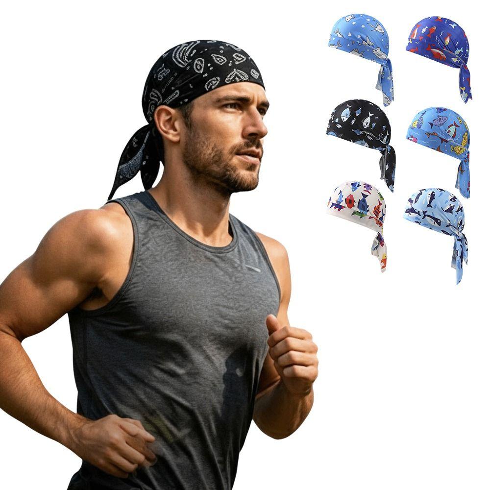 Paisley Print Hijab Caps Quick Dry Pirate Hat Bandana Headscarf Outdoor Activities
