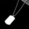 European and American New Military Brand Stripe Pendant Titanium Steel Necklace Men's Chain Jewelry