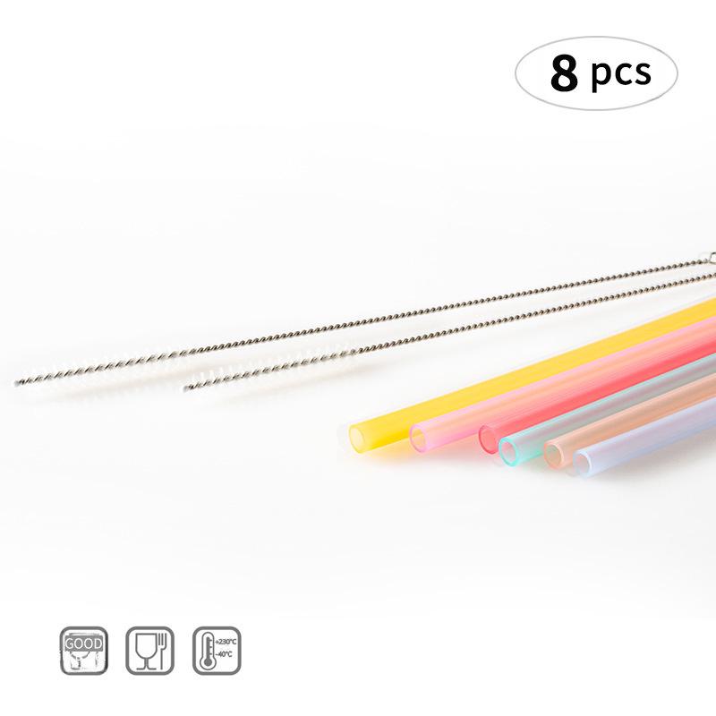 Portable Food-Grade Silicone Straw: Bendable, Heat-Resistant for Kids' Drinks