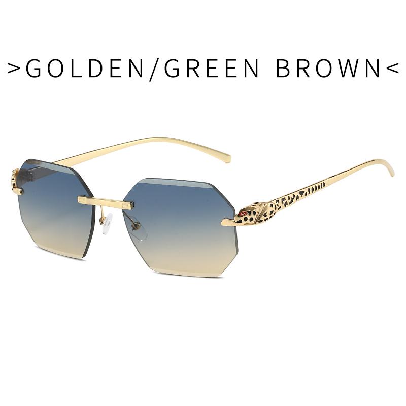 Retro Sunglasses Men Brand Designer Fashion Rimless Sun Glasses Shades Cutting Lens Ladies Frameless Eyeglasses