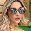 Women's Butterfly Square Sunglasses Fashion Brand Designer Sun Glasses Women Outdoor Street Pography Eyewear UV400 Goggles