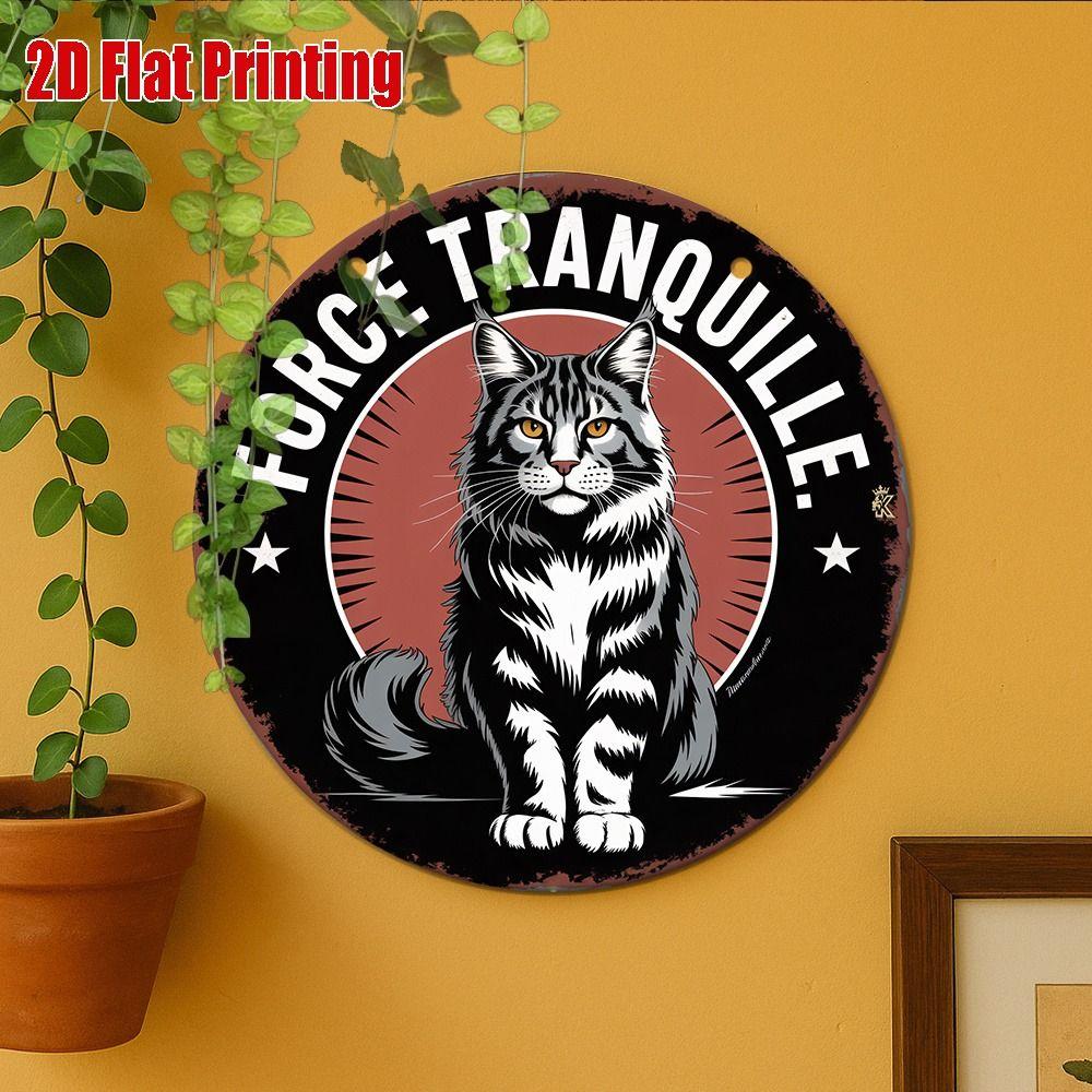 Metal Cat Wall Decor Tin Sign Gift For Friend 15x30cm Vintage Home Art