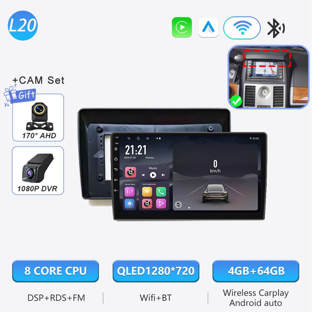 Android 16 Octa-Core Car Radio for Chrysler Grand Voyager 2008-2015, Multimedia Player, Carplay, GPS, QLED Touchscreen, 4G, WIFI, DVD