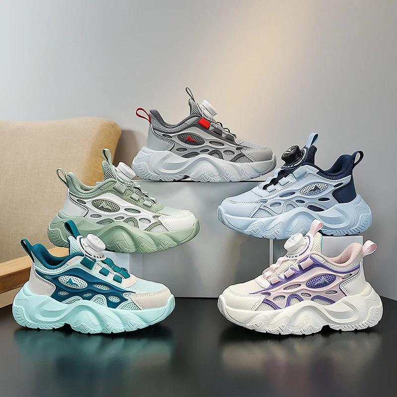 2024 Children's Fashionable Sports Shoes Boys' Outdoor Breathable Basketball Shoes Children's ightweight Sports Shoes