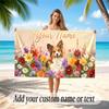 Dog Theme Soft Beach Towel Personalized Custom Name Text Towel Portable for Beach Pool Travel
