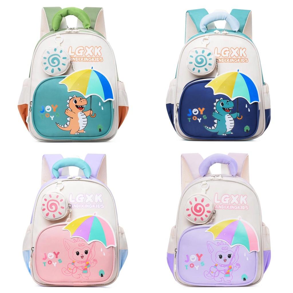 Kids Cartoon Backpack For Preschoolers With Lightweight Nylon And Ergonomic Shoulder Straps For School Use