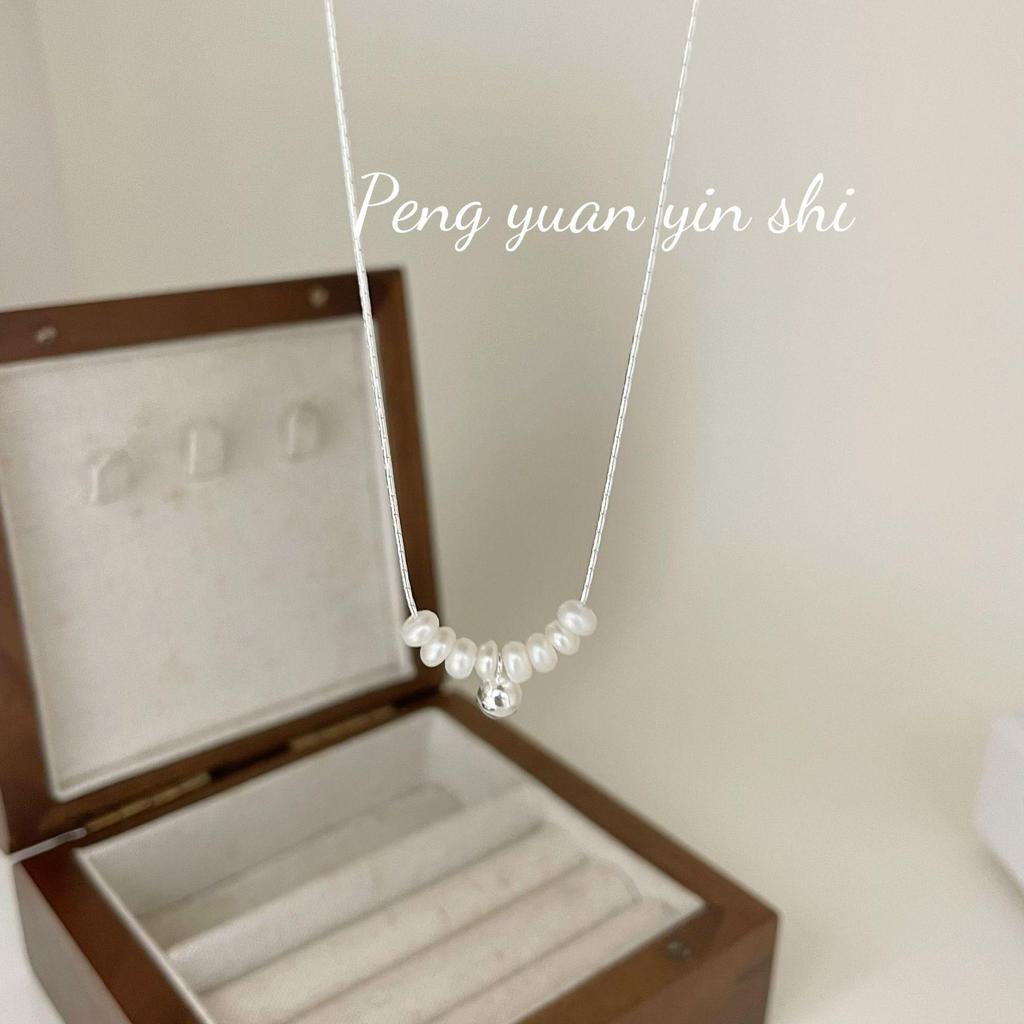 Su Chuang S925 Sterling Silver Freshwater Pearl Clavicle Necklace for Women - Korean Luxury Style