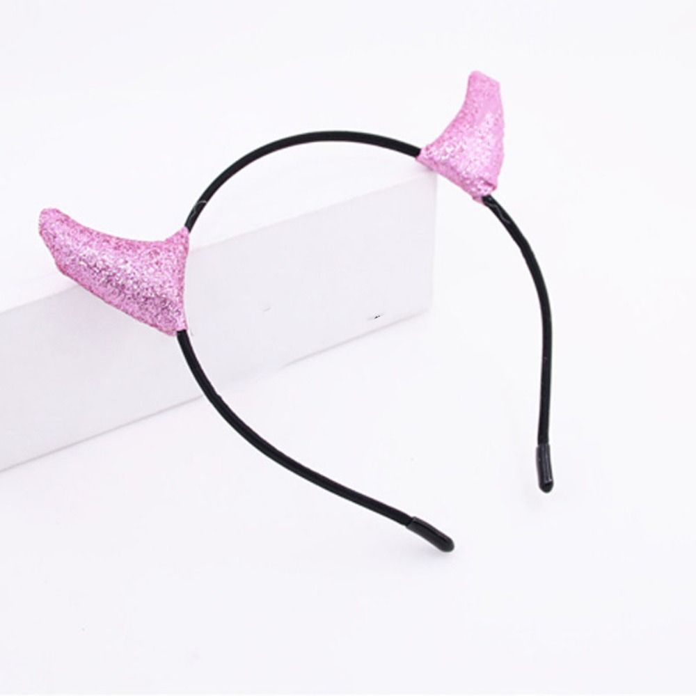 Sequins Halloween Hair Hoop Cloth Cow Horn Hairband Funny Adult