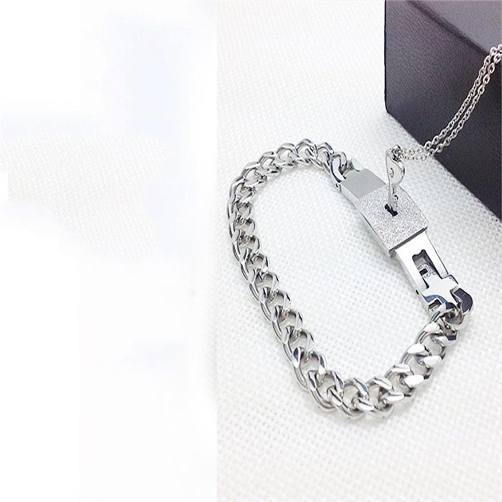 

`2R Модная цепочка-подвеска, ювелирные изделия и ювелирные изделия для пар, браслет-ожерелье из титановой стали серебряный