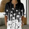 Women Fashion Floral Print V Neck Blouse Short Sleeve Pullover Top Lightweight Casual Shirt