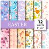 12 Sheets/Pack Easter Series High-Value Rabbit Egg Material Paper Decoration Diy