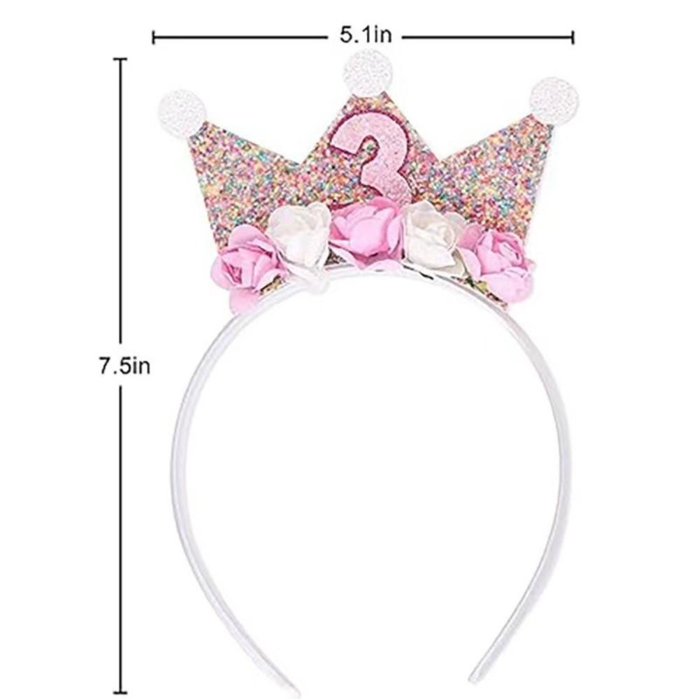 Kids' 2-6Y Flower Crown Hairband Sparkle Girl's Headbands Cute Princess Hair Band Hair Accessory