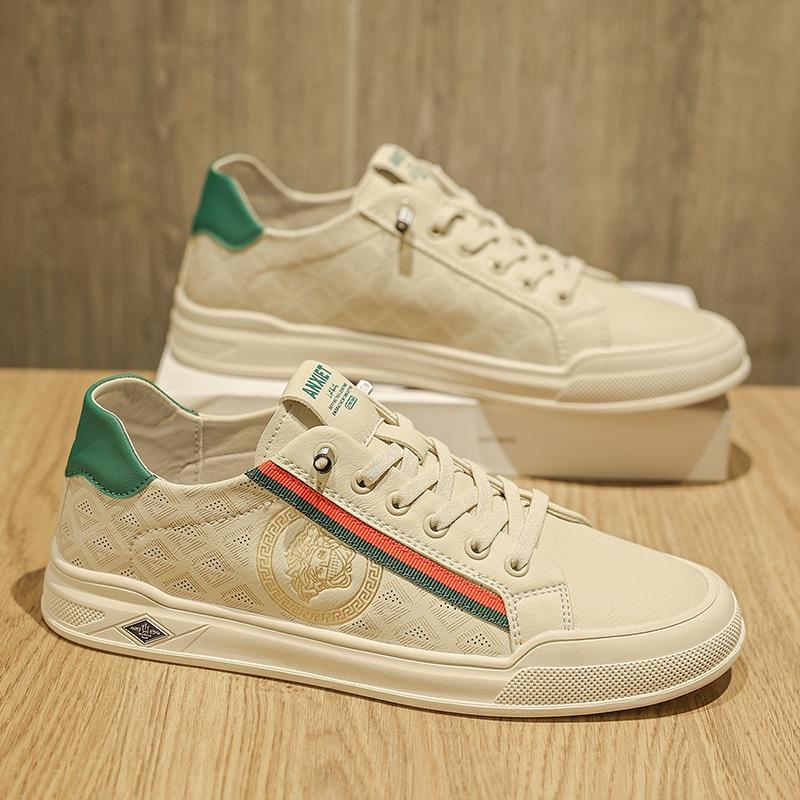 Men's board shoes fashionable summer thin light luxury white shoes