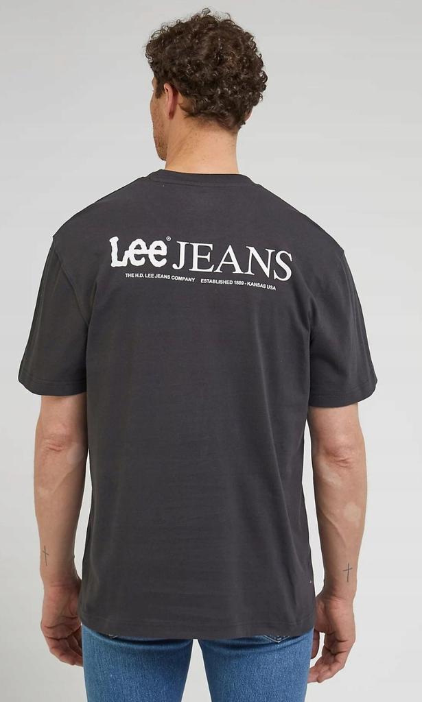 Lee logo loose TEE Washed Black very loose black T-shirt t-shirt M