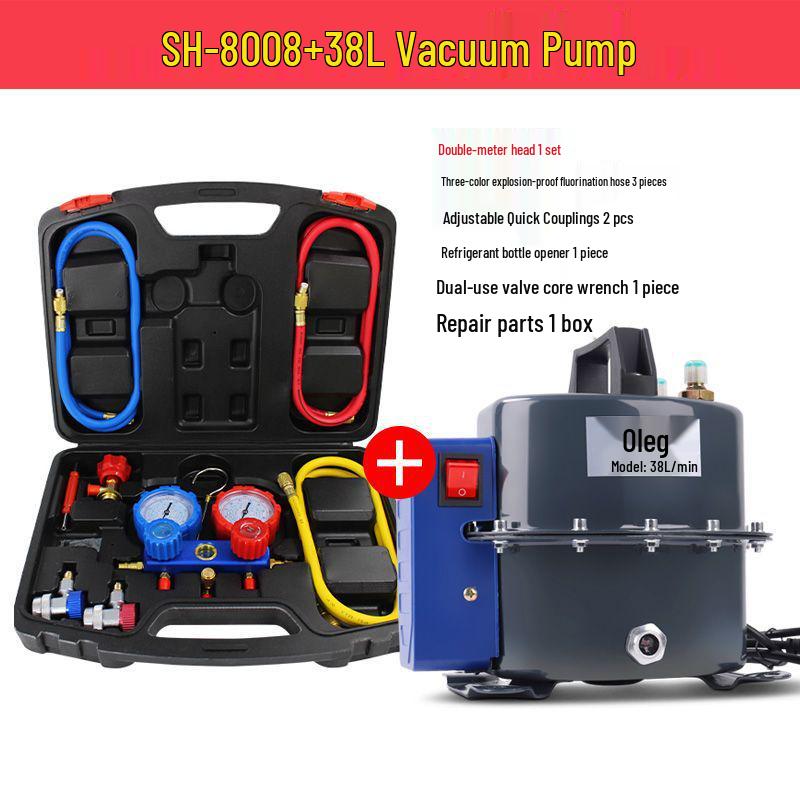 Dual-Use Automotive A/C Vacuum Pump for Evacuation, Pressurization & Leak Detection