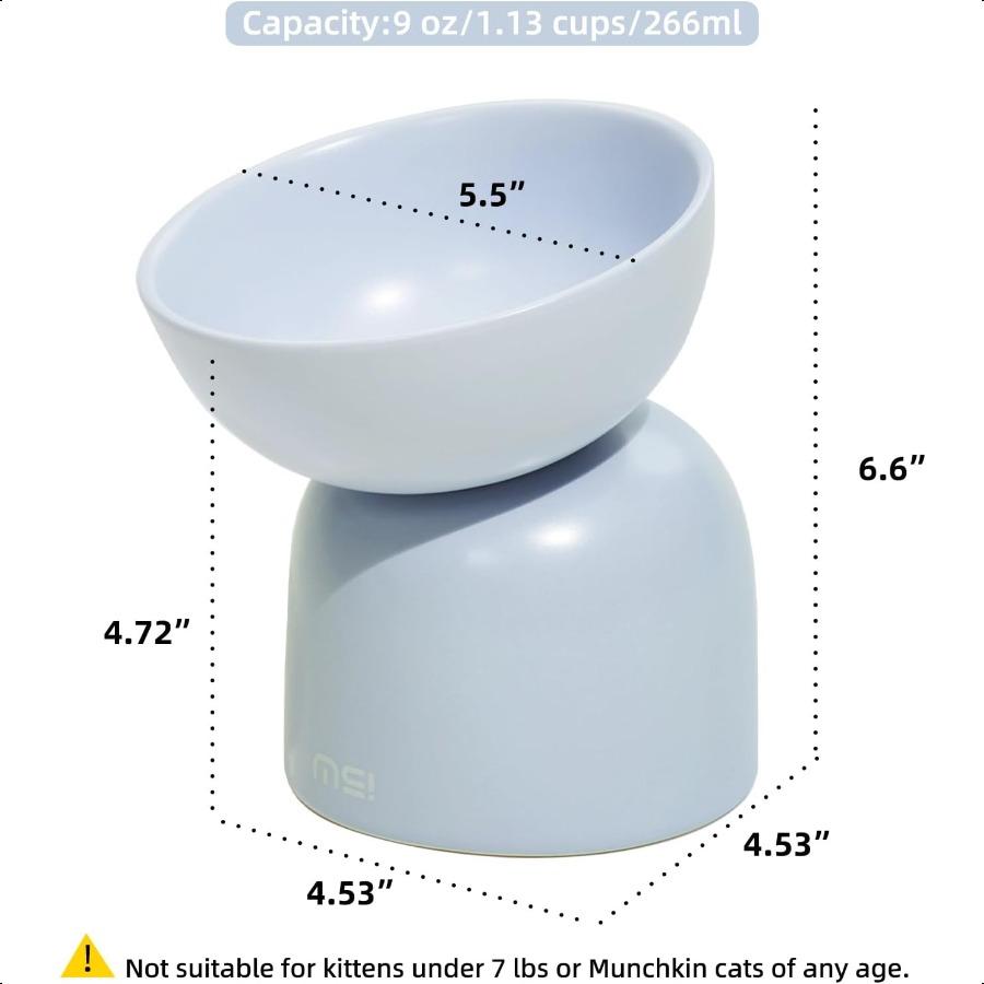 

Маленькие керамические приподнятые наклонные миски для кошек для еды и воды, миски без усов, с наклоном 15°, с защитой от обратного потока, не содержат свинца и кадмия 5. United States