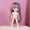 1 Set Nude Doll 3D Simulation Eyes 13 Joint Black Long Hair 1/8 17Cm Doll Plastic Doll Head Toys With Gold Brown Hair Kids Gift