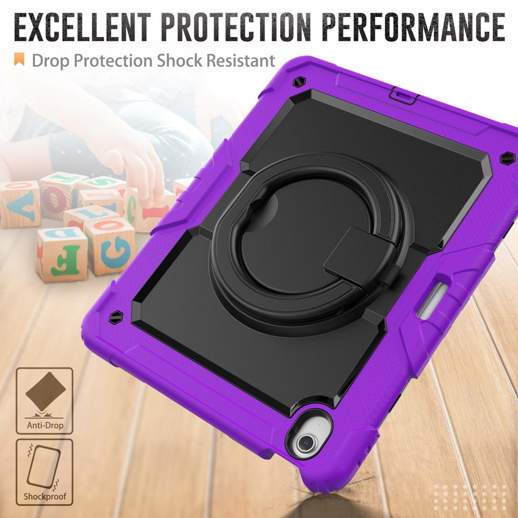 For iPad Air 13 (2025)/(2024) Case PC+Silicone Tablet Cover with Kickstand,Strap