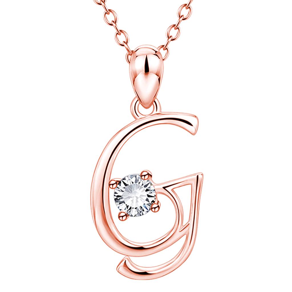 Fashion Alphabet Letter Pendant Necklace with Embedded Crystals Elegant Initial Charm Jewelry for Daily Wear and Special Occasions