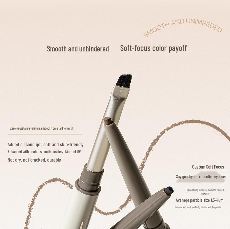 UKISS Double-ended Waterproof Eyeliner Gel Pen - Ultra-fine, Smudge-proof, Long-lasting, Brown, Perfect for Beginners