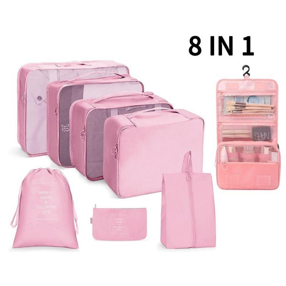8Pcs Foldable Travel Organizer Set Large Capacity Luggage Storage Bags Portable Wardrobe  Underwear