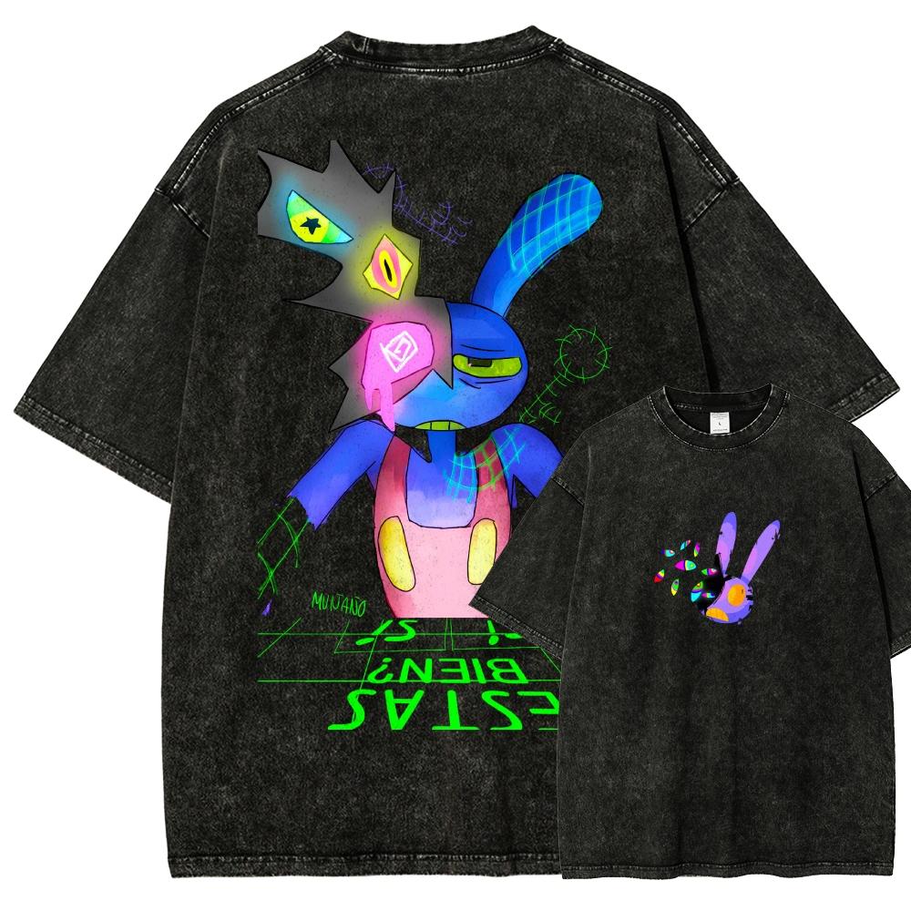 The Amazing Digital Circus Washed T-shirt 2026 New Model Personality Clothes Shirt Year Round Clothing Retro Loose Oversized Plus Size Unisex