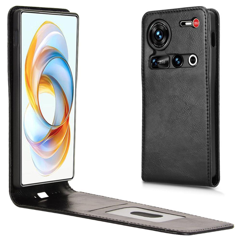 

For ZTE nubia Z70 Ultra 5G Case with Card Slot Magnetic Vertical Flip Leather Phone Cover A