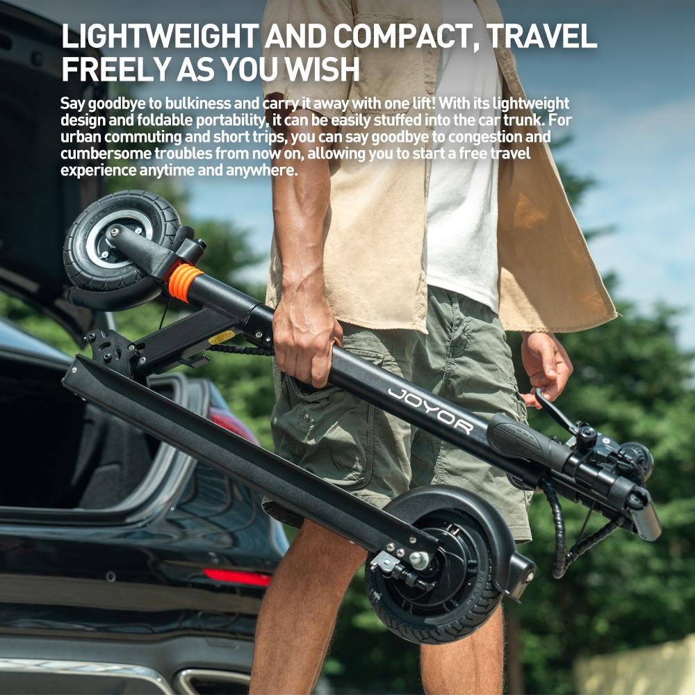 Electric Scooter Foldable Joyor F5 8" 500W Motor Front Shock Absorber Top Speed 25Km/h Rear Drum Brake 48V 10.4AH Black
