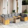VidaXL Garden Lounge Set with Cushions 11 Pcs, Patio Sofas, Patio Furniture Set, Outdoor Furniture, Beige 3274132