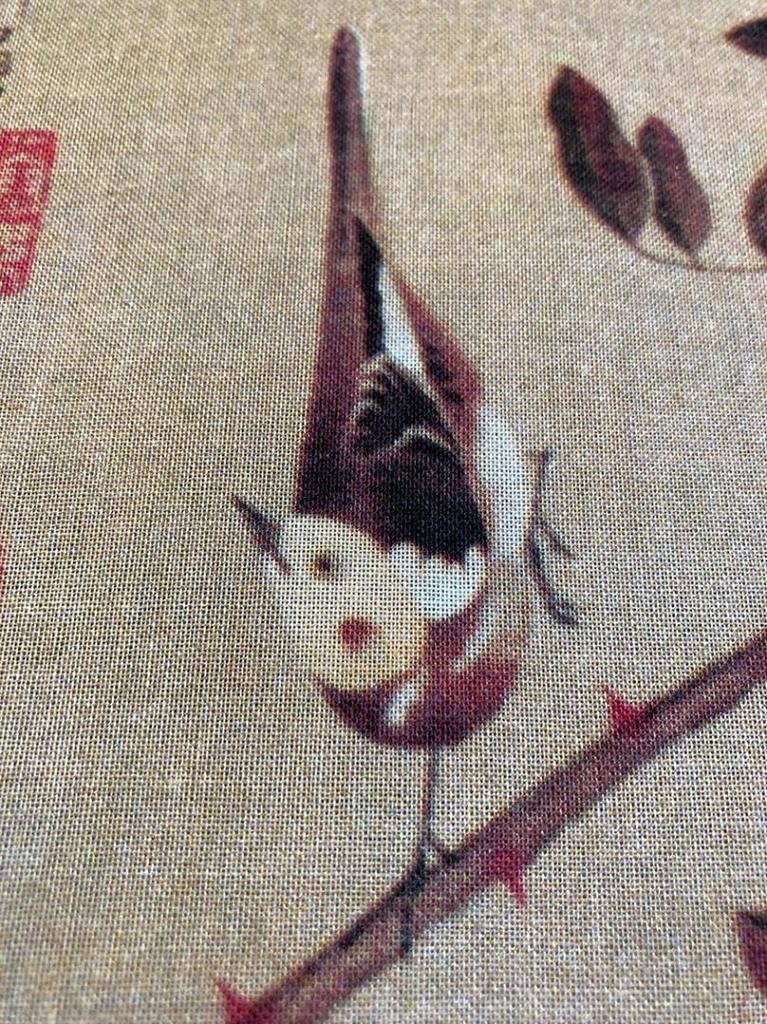Ukiyo-e Hand Towel, Rose and Small Bird by Ito Jakuchu, from Ancient Times To the Present Day