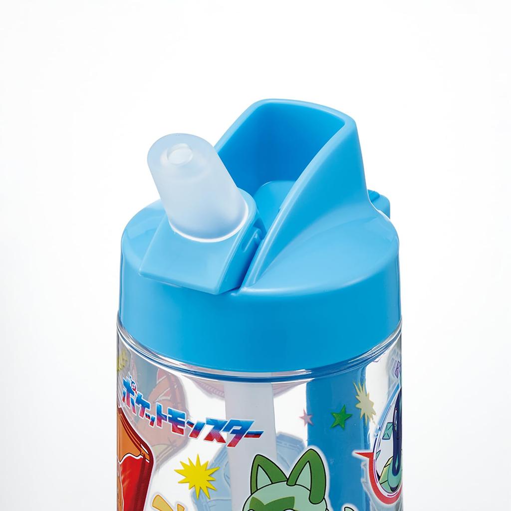 Skater Straw 500ml Plastic Water Pokemon Size PSTB5 Bottle, Spout-Shaped Bottle, Clear, Kids' 24, Boys'