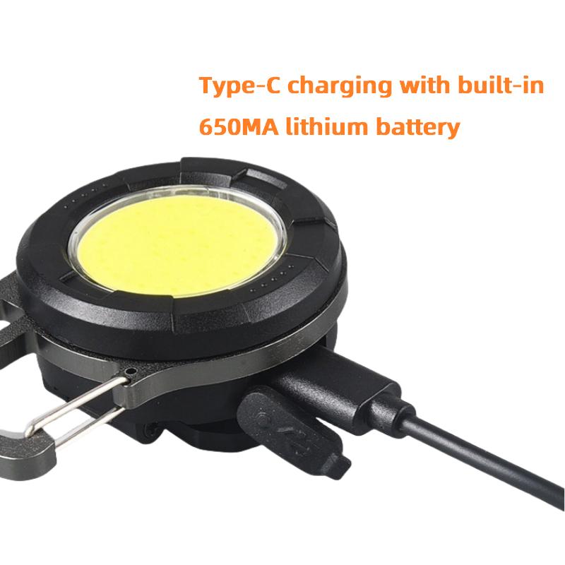Cob keychain work light, keychain flashlight with 4 lighting modes, keychain light with cap clip bottle opener, emergency light