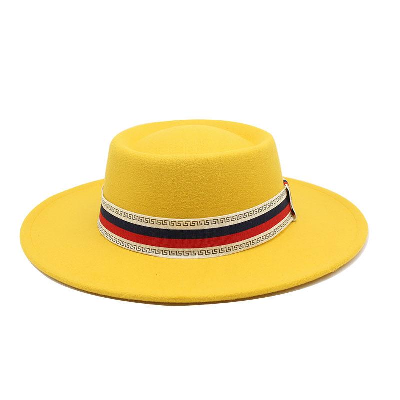 Big Brim Bump Dome Hat Woolen Top Hat Women'S Quarter British Retro Men'S Felt Hat French Jazz Hat