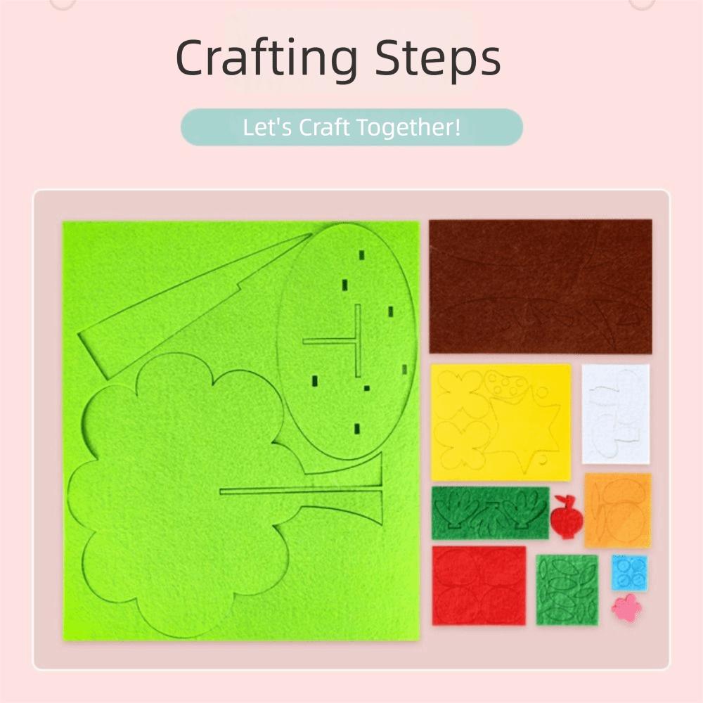 Vibrant Colors Felt Tree Kit Non-Woven Fabric Kids Puzzle Toy DIY Craft Kit Kindergarten Education