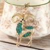 Keychain Pendant Sparkling Rhinestones Inlaid Goat Design Key Holder with Lobster Clasp Lightweight Car Hangers Decorative Pendant