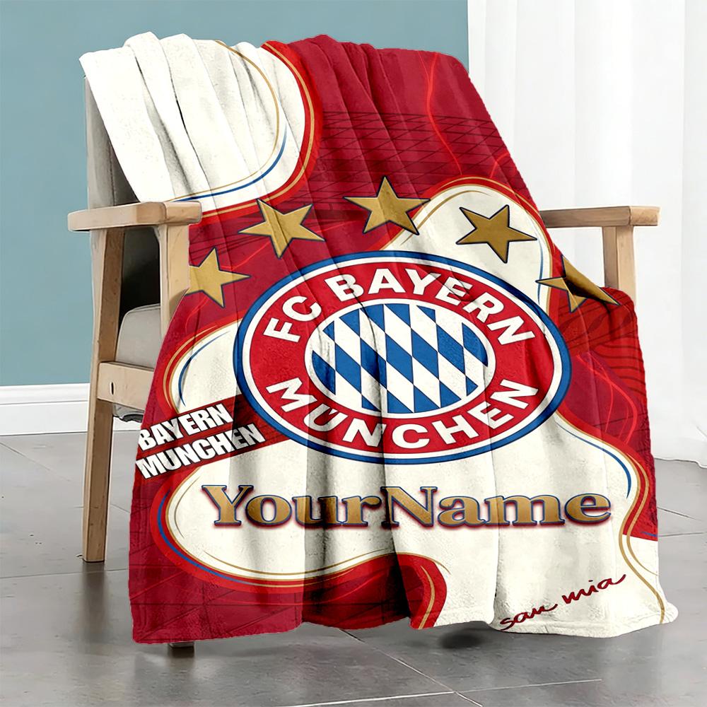 Fc Bayern München 41 Customize Your Name Blanket Throw Personalized Blanket Soft & Cozy Versatile for Chair Livingroom Picnics Living Room