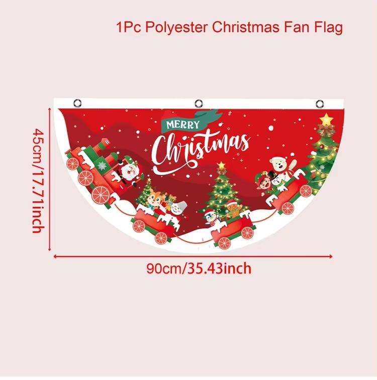 Christmas Fan-shaped Flag Banner Christmas Decor for Home 2026 Christmas Ornament Xmas Navidad Natal Noel Gifts New Year 2026