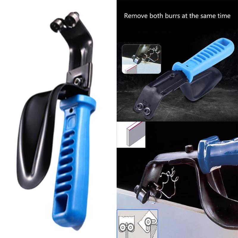 Double side Deburring Tool with Ergonomic Handle Portable Double Edges Deburring Device Simple to Use for Metal & Plastic