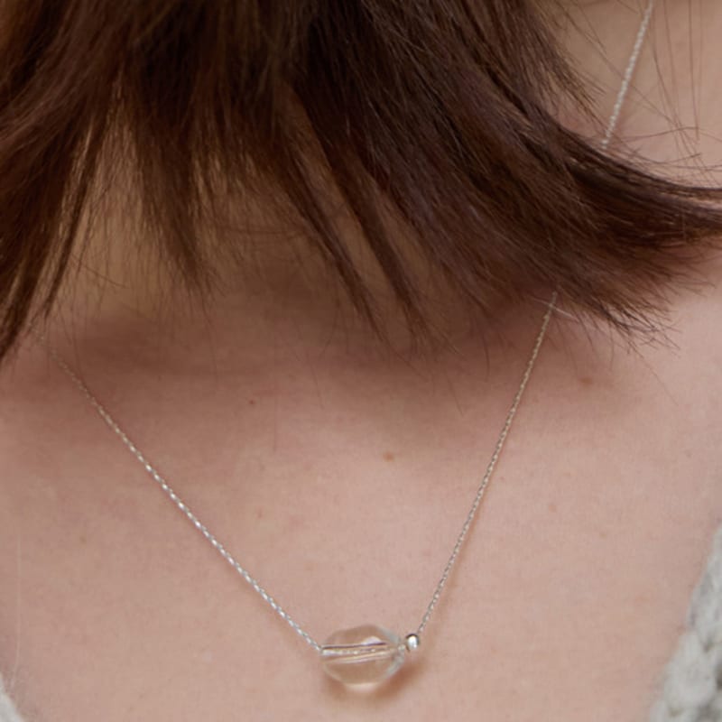 

PAIGEFLYNN JEWELRY [925 Silver] Duplin Bead Necklace Silver_FREE