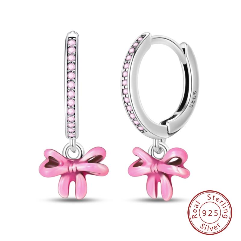Modische leuchtende Glühwürmchen-Ohrringe 925er Sterlingsilber Lila Schmetterling Welle Fischschwanz Anhänger Ohrringe Feiner Party-Schmuck Geschenke
