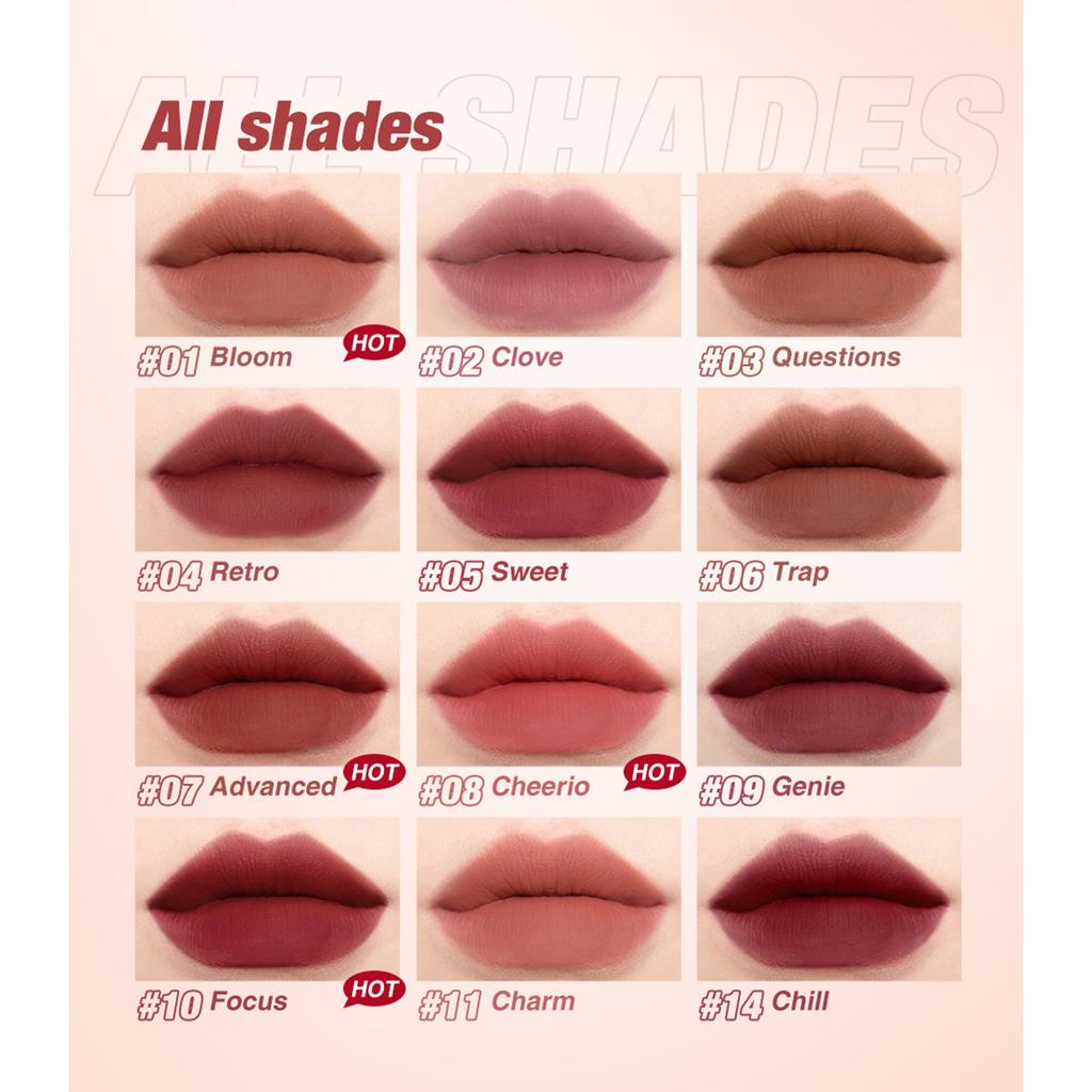 Velvet Matte Lip Stain | Long-wear Smudge-proof Lipstick | Highly Pigmented Gloss for Daily or Party