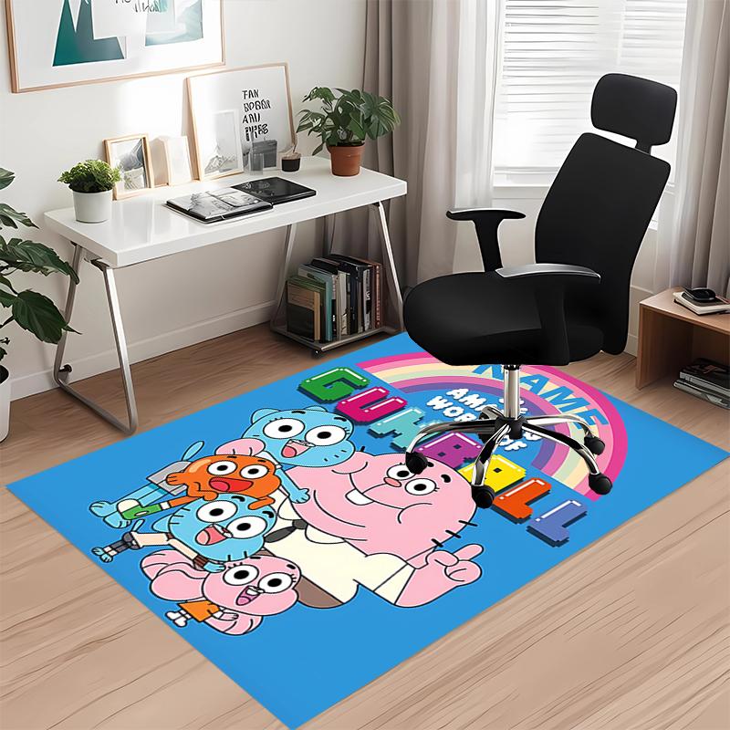 Benutzerdefinierter Name Der Erstaunliche Welt von Gumball Bedruckter Teppich, für Bürostuhl Wohnzimmer Schlafzimmer Küchenraum Dekor Geschenke.
