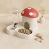 2 in 1 Mushroom Pet Automatic Feeder Large Capacity Gravity Refill Cat Water Dispenser Moisture-proof Dry Wet Separation