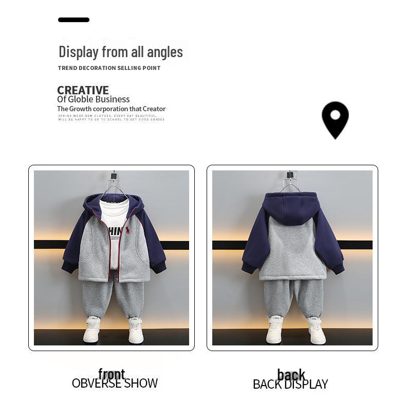 Chłopięcy sportowy zestaw z kapturem i spodniami dresowymi - Wiosna/Jesień 2025