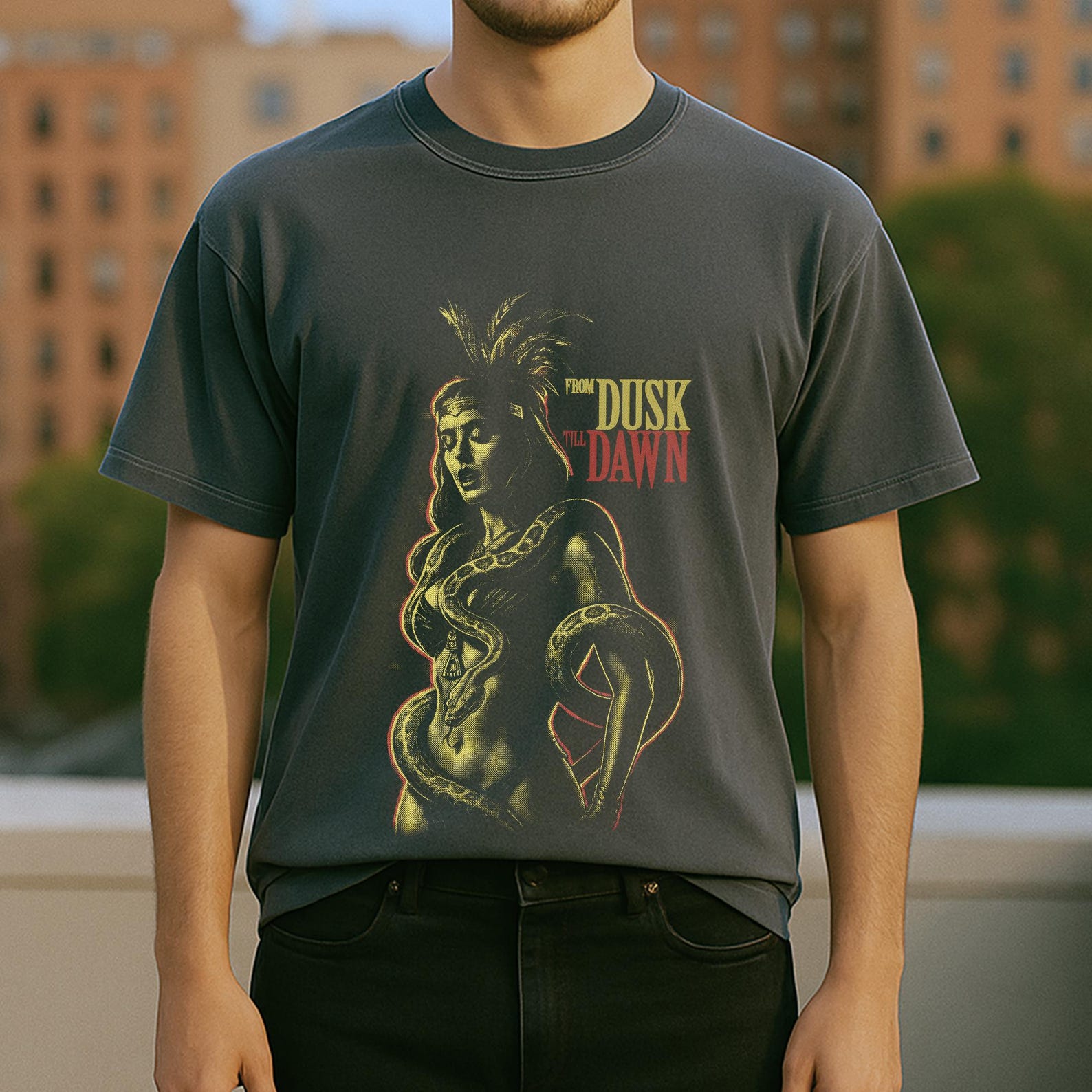 From Dusk Till Dawn TShirt | Vampire Retro Horror Tee | Tarantino Rodriguez Cult Movie S