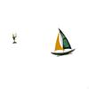 Waiter Frog Sailboat Statue Animal Sculpture Creative Decorative Figurine Tabletop Ornament for