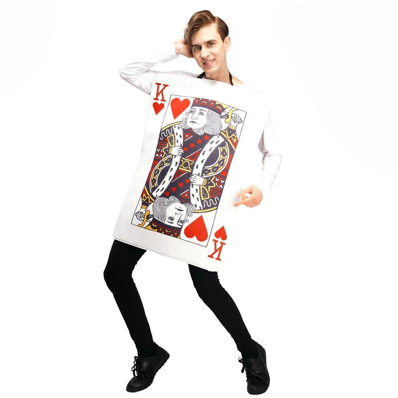 Fun Parent-child Family Children Playing Cards Poker Hearts King Queen Of Clubs Kq Costume Role Play Tunic Sponge Party Set