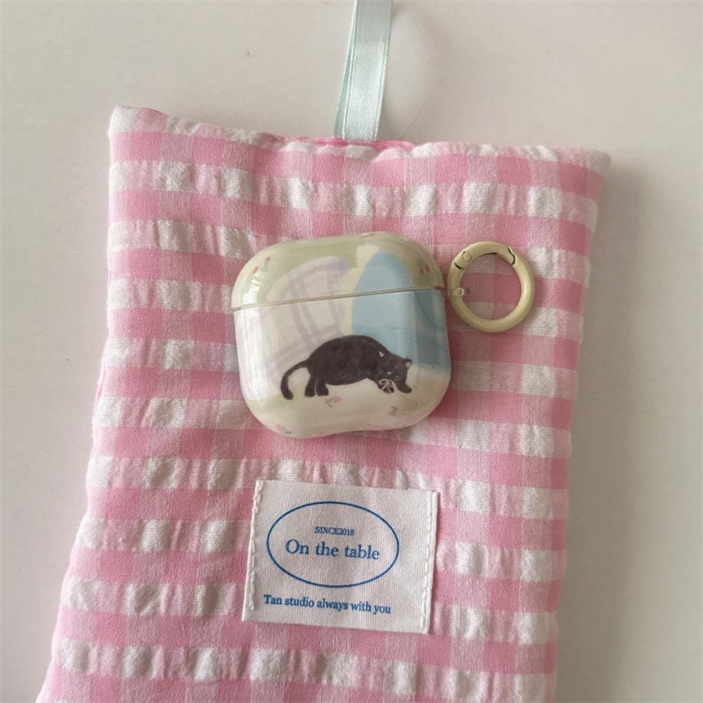 Ins Style Grid Pattern Coaster Portable Cotton Cloth Insulation Pad Drink Coasters  Home Decoration